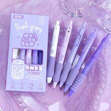 5PCS Level Sponge Grip Soft Press Neuter Pen Back To School - Multicolor - View 9