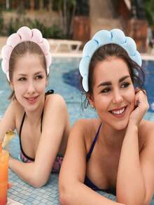 1pc Braided Cloud Sponge Crown Top Headband For Women, High-End Spa Hair Wrap Towel Fabric Headband For Bathing Makeup Removal & Hair Washing,Hairband,Hair Hoop Headbands Hair Accessories - Multicolor - View 7