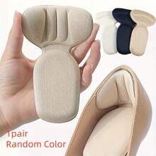 3 Pairs Women's Beige Memory Foam T-Shaped High Heel Insoles - Non-Slip, Comfortable Semi-Pad With Arch And Heel Support, Relieve Foot Pressure, Shoe Accessory, Insoles Suitable For Daily Wear, Heel Protector + 2 Pcs Random Color Heel Blister Protectors