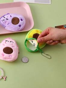 Cartoon Coin Purse, Cute Plush Backpack Pendant, Avocado Small Funny Girl Coin Pouch