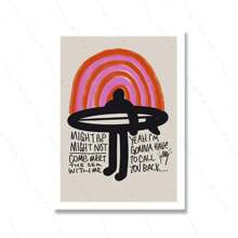 1 pezzo Stampa tela di ragazza o ragazzo surfista arcobaleno vintage con motivo surfing e spiaggia, cartellone decorativo da parete, decorazione casa, regalo, opzione con cornice