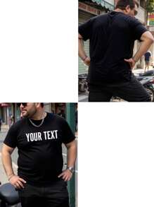 Camiseta personalizada de talla grande para hombres, ropa de talla grande para hombres a medida, camiseta holgada de talla grande personalizada, sube tu texto/deseos de cumpleaños/palabras, personalizado para días festivos/cumpleaños/día del padre/día de San Valentín, servicio de equipo/desgaste al aire libre personalizado, camiseta personalizada de cuello redondo de talla grande y ajuste holgado para hombres de manga corta, regalo de vacaciones, regalo de cumpleaños personalizado, camiseta de talla grande para hombres, camiseta con texto personalizado, Top de talla grande de verano para hombres