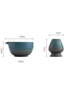 2pcs/Set Ceramic Matcha Bowl Set, Includes Matcha Whisk And Matcha Bowl, Vintage Ceramic Matcha Tea Set, Suitable For Gift-Giving On Holidays And Daily Home Use