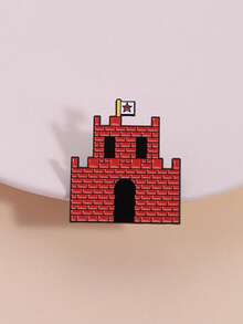 1PC Cool 3D Game Castle City Enamel Pin Cartoon Street View Childhood Memory Brooch Backpack Lapel Badge Jewelry Gift For Friends ﻿ - Multicolor - View 5