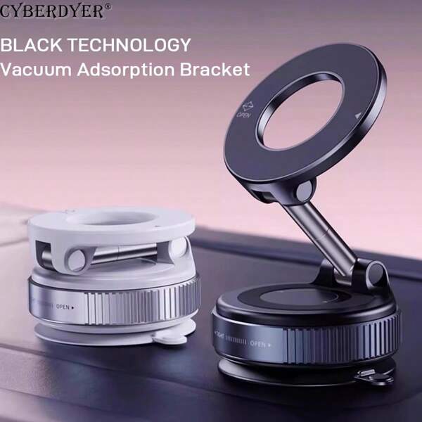 CyberDyer Suporte magnético a vácuo para celular atualizado com braço ajustável - design de rolamento de metal dobrável, telescópico e seguro, suporte de telefone com ventosa ultra reforçada de 360° para suportes de celular MagSafe para e Android para carro/chuveiro/viagem/academia/espelho liso, suporte para celular, acessórios para carro