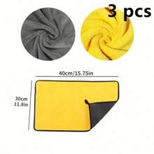 1pc Super Absorbent Microfiber Car Wash Towels - Extra Soft, Thick Car Care And Cleaning Detailing Cloths -Vehicle Interior And Exterior Cleaning And Maintenance - Polyester