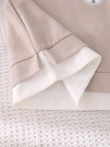 2pcs Baby/Toddler Bear Embroidery Sweatshirt And Matching Pants Set, Autumn - Apricot - View 5