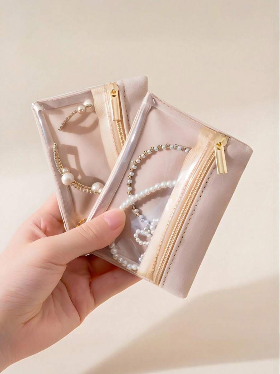 Jewelry Storage Bag Earring Earring Ring Bracelet Mini Jewelry Storage Organizer Transparent Travel Coin Zipper Bag,Storage,Birthday,Party,Wedding,Back To School Season,Jewelry Packaging,Jewelry Bags,Jewelry Bags,Gift Bags,Cosmetic Storage,Travel,Travel Accessories For Women Storage Organizer Travel Essentials Back To School Dormitory Storage Fall Decor - Multicolor - View 1