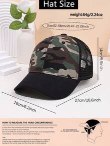 1pc Camouflage Mesh Breathable Quick Dry Baseball Cap, Suitable For Boys, Outdoor Activities In Spring And Summer, Summer Sun Protection - Multicolor - View 8