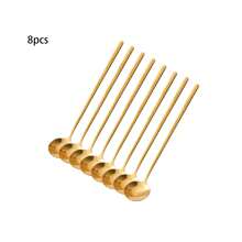 4 piezas Cucharas largas de acero inoxidable para café, té, mezclar helados, batidos, bebidas frías y accesorios de bar, cucharas de postre de acero inoxidable con recubrimiento al vacío, regalos de Navidad para la cocina