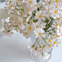 3/5Pcs Artificial Chamomile Yellow Daisy Flowers Small Daisy Bouquet, For Wedding Arrangement, Vase Centerpiece, DIY Home Party For Home Room Decoration Aesthetics
