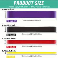 4pcs/Set Resistance Bands, Pull-Up Assist Bands, Muscle Training, Fitness, Exercise, Leg Workout, Unisex Gym Accessories - Multicolor - View 5