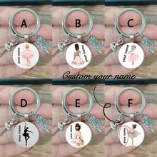 Personalized Name Ballerina Keychain, Ballet Girl Dance Shoes Keychain, Private Customization - Multicolor - View 2