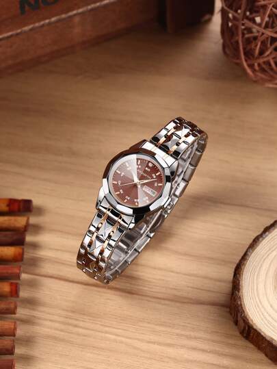 1pc Women's Fashion Quartz Watch With Calendar Display, Casual & Versatile For Everyday Wear