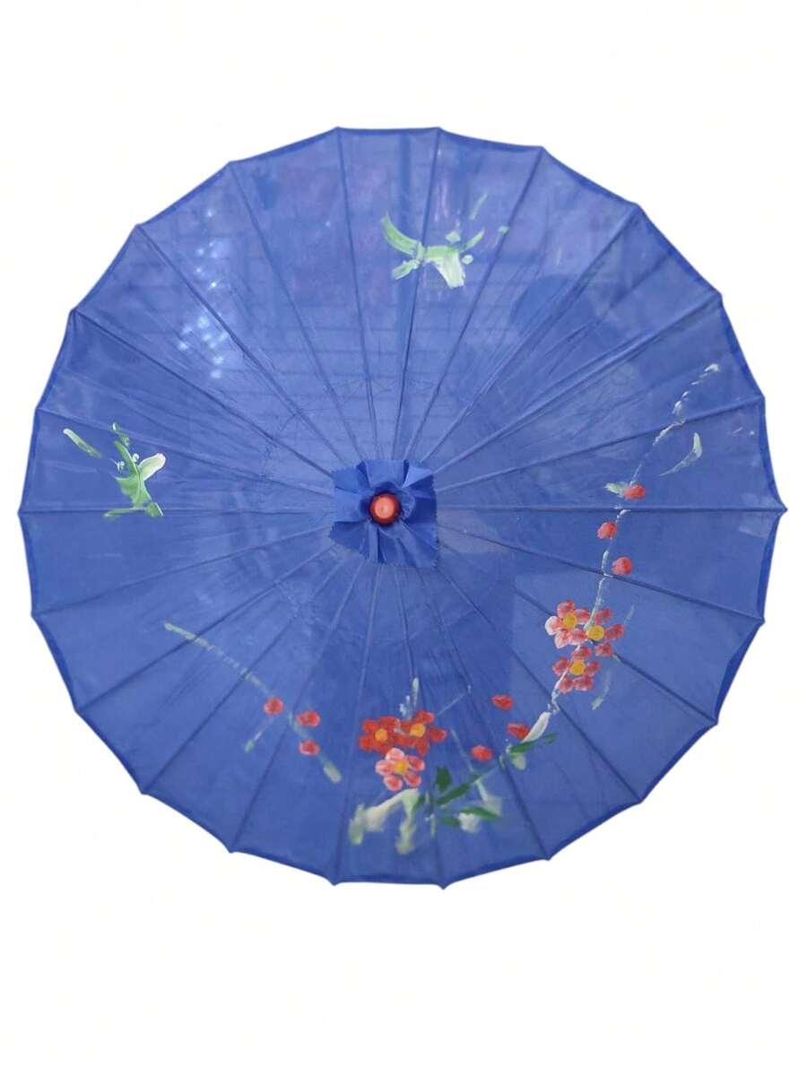 Paragua de papel de aceite Chino de bambu hechos a mano - azul real - Ver 1