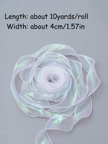 10 Yardas 4CM Cinta de organza iridiscente transparente y ancha para decoración de flores, ramos, guirnaldas, bodas, fiestas de cumpleaños, regalos de Navidad, lazos para el cabello y decoraciones