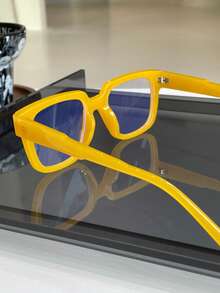 1 Stück Retro Klare Rahmen Y2K Quadratische Dekorationsbrille, transparenter grauer Rahmen und glänzende schwarze Gläser, modisches Accessoire für Frauen - Gleicher Stil in mehreren Farben - Übersicht 8