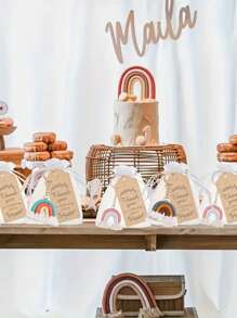 30pcs/15pcs Rainbow Woven Keychain Gift Set, Including 5pcs/10pcs Handmade Keychains, 5pcs/10pcs Thank You Cards And 5pcs/10pcs Organza Bags, Bohemian Style Rainbow Woven Keychains, Suitable For Bridesmaid Gifts, Guest Favors, Birthday Parties, Baby Showers, Mother's Day Parties, Engagement Parties, Bachelorette Parties And Bar/Bat Celebrations