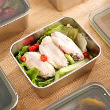 1pc/2pcs SUS304 Stainless Steel Food Storage Containers With Airtight Lids, Thickened Meal Prep Containers For Camping, Picnic, Refrigerator Food Storage