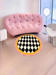 1pc, [Best Seller] Wavy Anti-Fatigue Round Creative Design Area Rug, Living Room Rug, Bedroom Rug, Personalized Decorative Rug, Entryway Rug, Kitchen Rug, Bathroom Rug, Gaming Room Rug, Study Room Rug