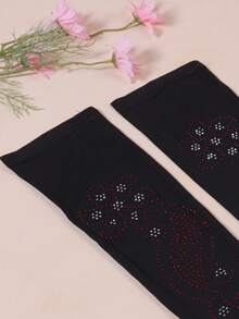 1pc Tropical Print Bohemian Retro Polyester Rhinestone Sleeve Cuff, Versatile For Wedding, Party, Beach & Seasons - Multicolor - View 4