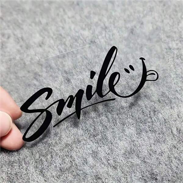 2pcs English Letter & Smiling Face Stickers, High Quality Waterproof Anti-UV Car Decals, Suitable For Vehicles, Motorcycles, Electric Cars