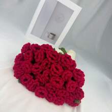 Handmade Rose Bouquet Blanket DIY Kit - Multi-Functional Yarn Crochet Floral Bouquet That Transforms Into A Soft, Warm Blanket, Ideal For Office Naps, Home, A/C, Fashionable And Versatile, Creative Holiday Gift For Girlfriend, Friend, Mom, Teacher