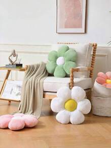 1pc Floral Decorative Throw Pillow, Cute & Soft Flower Plush Pillow, 11.8"/15.7" Floral Cushion Floor Mat For Spring, Bedroom Living Room Decor, Spring Birthday Gift For Family & Friends