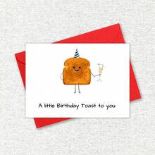Whimsical Cheers Birthday Cards, Slice Of Bread Cards, Cute Funny Cards For Him Or Her, Birthday Gift Cards For Friends, Humorous Cards, Perfect For Celebrating Special Occasions