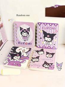 Sanrio 1pc Sanrio Cartoon Notebooks, Mixed Color, Paper Material, Plain Ruling Type, For Gift