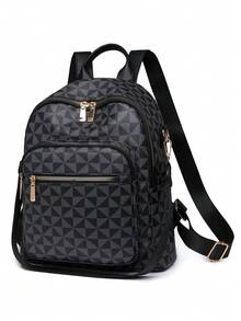 Fashionable And Women's Backpack Design, Diamond Grid Large Capacity Backpack, Casual Shoulder Bag, Commuting Bag, Student Backpack, Mother's Bag