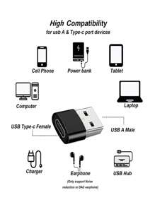 1pc USB To Type-C Adapter, Suitable For Charging & Data Transfer Between Phones, Computers, Cameras With USB To Type-C Interface