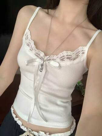 蕾丝边吊带背心，女士性感夏季吊带背心，可内搭或外穿