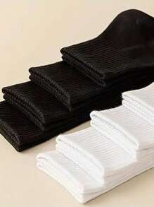 2/4/6/8/10/20 Pares de calcetines de tripulación de unicolor simples para hombres, calcetines deportivos, calcetines para uso diario y exterior, nuevos calcetines de verano para skateboarding, calcetines medianos para hombres