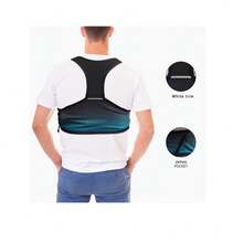 Reflective Running Vests With Hydration Bottle, Adjustable Waistband & Breathable Material, Chest Pack Gear Phone Holder For Men & Women - Black and White - View 5