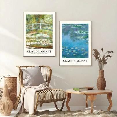 1 pezzo cartellone da parete con stampa d'arte classica retrò di Claude Monet, fiori selvatici, arte per la casa, camera da letto, bar, decorazione, opzione cornice regalo