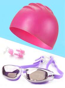 SHENYU 5pcs Swim Goggles, Silicone Swimming Cap, Nose Clip And Ear Plug Set