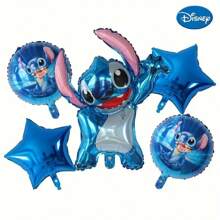 Disney Disney Officially Licensed Stitch 5-Piece Balloon Party Decor Set – Perfect For Birthdays, Graduations, Weddings, Cake Toppers & Cupcake Decorations. Ideal For Stitch-Themed Parties & Outdoor Events. Summer Gifts Beach Back To School School Supplies Room Decor