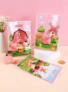 10/20/50 Stücke Bauernhof-Tiere Geschenktüte, Kunststoff-Handtasche, geeignet für Geburtstags-party, Familienferien-party Dekoration, Hochzeitsfeier Zubehör, Muttertags-Geschenkverpackungstüten