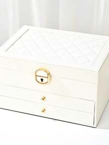 1 Stück hochwertige Luxus Schmuckaufbewahrungsbox mit großer Kapazität für Damen, mehrstöckiger Schmuckorganizer