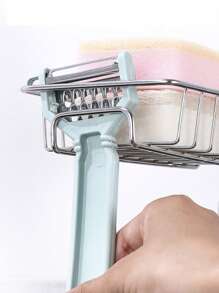 1pc Kitchen Faucet Caddy, Stainless Steel Bathroom Organizer Rack, Storage, Neat For Kitchen, Bathroom, Dorm, Kitchen Supplies, Bathroom Accessories, Back To School