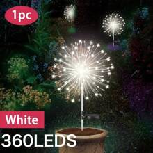 Solar Feuerwerkslichter für den Außenbereich, intelligenter Sensor - Lichtempfindlich, intelligenter Schalter, wasserdicht 60/150/240/360LED Sternenburst Lichterkette, 8 Beleuchtungsmodi Rasendekoration Lichter, für Einkaufszentrum Gartenwege Hof Weihnachtsdekorationen, warmweiß/weiß/mehrfarbig