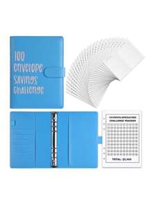 100 Envelope Savings Challenge Kit With A5 Budget Binder - Achieve $5,050 Goal Tracker For Cash Stuffing & Financial Planning | Family-Friendly Money Saving Book With Progress Chart,School Supplies,Back To School