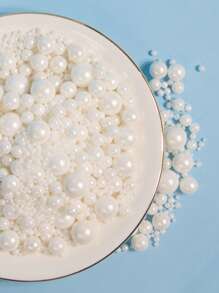 85g/3oz Bolas de perlas blancas para decoración de pasteles, para bodas, fiestas de cumpleaños, pasteles, caramelos, chocolates, galletas y decoración DIY