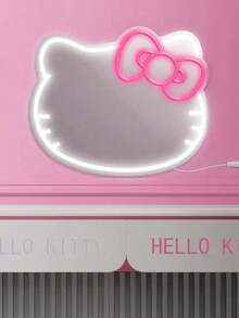 Sanrio 1pc Bedroom Wall Mirror Anime KT Cat Neon Lights, Dressing Table, Dressing Room, Living Room, Hallway, Neon Lights, Mirror Strip Dimmable LED Light Strip, Home Bathroom Decoration, Dressing Light USB/Battery Powered LED Neon Lights, Pink Bedroom Wall Decoration, Suitable For Rooms, Valentine's Day Parties, Birthdays, Wedding Gifts, Home, Christmas Decoration, Giving To Girlfriends, Wives, Friends, Family Bathroom Accessories Back To School - Multicolor - View 10