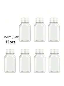 5/10/15 Pack Small Plastic Bottles For Liquids - Ginger Shot Bottles With Caps, Wellness Juice Shot - Freezer Friendly, Leak Proof, 4 Oz 5oz 8oz 12oz 16oz BottlesEmpty Plastic Juice Bottles, Reusable Water Bottles, Clear Bulk Drink Containers Thanksgiving, Halloween, And Christmas Are Applicable