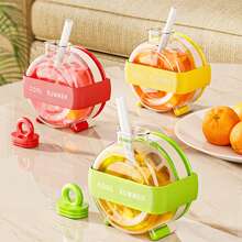 1 件免接触式冰格，高美感冰格模具带吸管杯，多功能创意冷冻制冰机，塑料冰箱冰格，水瓶