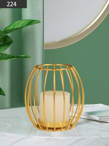 1PC/2pcs/3pcs Geometric Artificial Iron Metal Vertical Four Season Universal Candle Holder, Aromatherapy Candle Cup, Suitable For Outdoor Courtyard Decoration, Office Desktop Decoration, Aromatherapy Candle Cup, Room Atmosphere, Wedding, Family Gathering, Party, Confession And Dining Table Decoration, Home Dining Table Center Candlelight Dinner Decoration, Romantic Atmosphere Decoration, All Year Round Universal