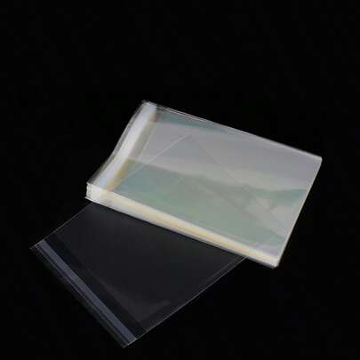 sealsuer 500pcs Assorted Size Self-Adhesive Clear OPP Bags, Reusable Sealed Plastic Gift Packaging Bags, Suitable For Bulk Packaging Small Gifts, Party Favors And Toys, Fits Various Item Sizes