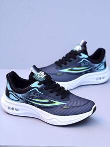 Scarpe casual leggere da uomo, scarpe da passeggio da esterno, scarpe sportive traspiranti in rete, scarpe sportive con suola in gomma antiscivolo e durevole, scarpe da corsa comode per l'estate, colore nero